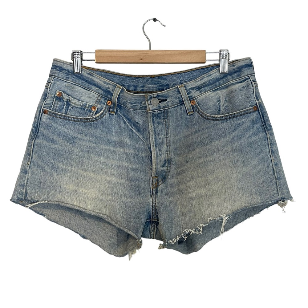 Levi’s 501 Womens Button Fly High Rise Cutoff Denim Jean Shorts Size 34